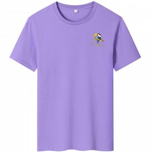 Мужская футболка, принт "Тукан", цвет фиолетовый