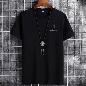 Мужская футболка, принт "Жест любви", цвет чёрный