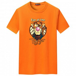 Мужская футболка, принт "Тигруля", цвет оранжевый