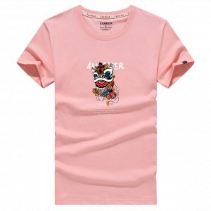Мужская футболка, принт "Китайский дракон", цвет розовый