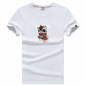 Мужская футболка, принт "Китайский дракон", цвет белый