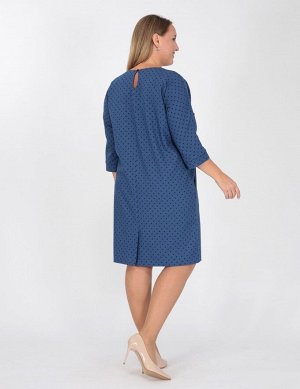 Платье Милагрос/6-991 - 65-05 синий , горох