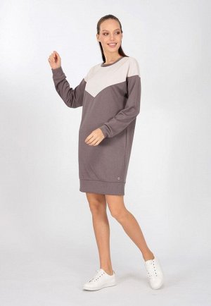 Платье Фэнси/6-1242 - 03-145 коричневый, серый