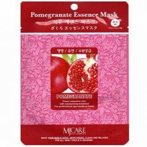 MJ CARE. ТКАНЕВАЯ МАСКА-ЭССЕНЦИЯ ДЛЯ ЛИЦА С ЭКСТРАКТОМ ГРАНАТА MJCARE POMEGRANATE ESSENCE MASK 23гр