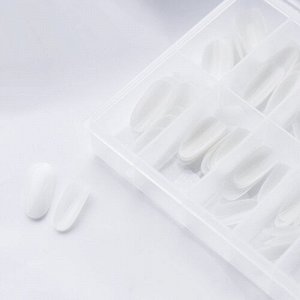 Гелевые типсы для наращивания ногтей, молочные (форма овал), в коробке 120 шт. NEW!