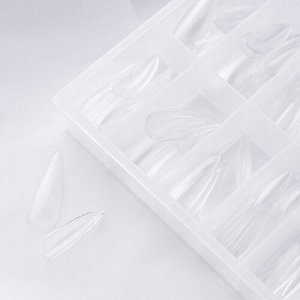 Гелевые типсы для наращивания ногтей, прозрачные (форма миндаль), в коробке 240 шт. NEW!
