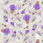 Ткань на отрез вафельное полотно набивное 150 см 461-1 Лаванда