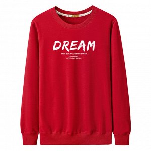 Мужской свитшот, надпись ''Dream'', цвет красный