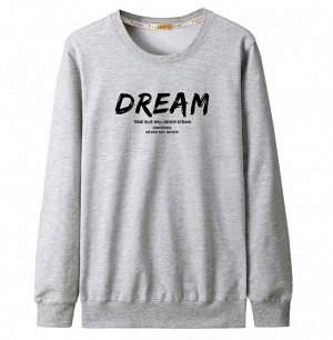 Мужской свитшот, надпись ''Dream'', цвет серый