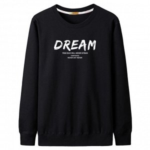 Мужской свитшот, надпись ''Dream'', цвет черный