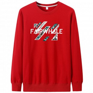 Мужской свитшот, надпись ''Faipwhale'', цвет красный