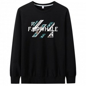 Мужской свитшот, надпись ''Faipwhale'', цвет черный