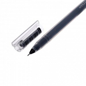 Ручка гелевая 0.5 мм, deVENTE Kilometrico, чёрные чернила, УВЕЛИЧЕННЫЙ объём чернил, длина 1200 м, прозрачный корпус, одноразовая