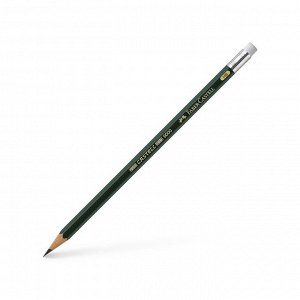 Карандаш художественный чёрнографитный Faber-Castel CASTELL® 9000 профессиональные HB с ластиком зелёный