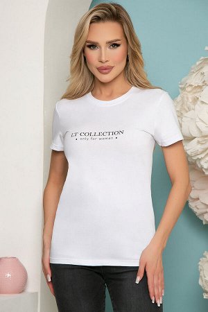 Футболка Белая базовая футболка бренда LT COLLECTION - стильная модель с акцентным принтом. Рукав втачной, короткий. Вырез горловины - классический округлый. Силуэт - полуприлегающий.
* Ткань: трикота