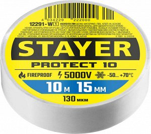 STAYER Protect-10 белая изолента ПВХ