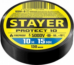 STAYER Protect-10 черная изолента ПВХ