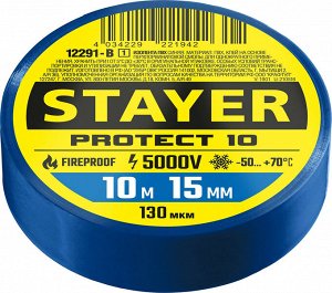 STAYER Protect-10 синяя изолента ПВХ