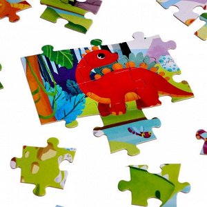 Puzzle Time Пазл с фонариком «Динозаврики», 63 детали