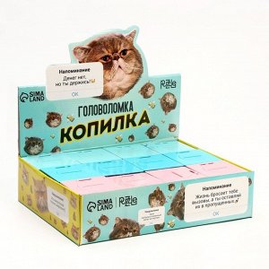Головоломка-копилка «Котик», МИКС