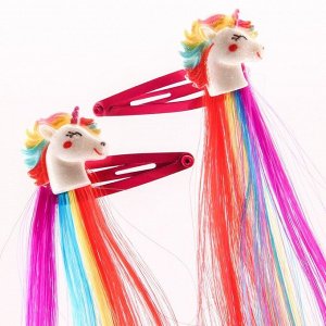 Disney Набор прядей для волос на зажиме &quot;Единорог&quot;, Минни Маус, 2 шт, разноцветные, 40 см МИКС