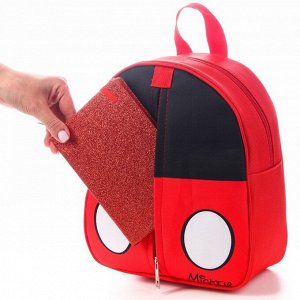 Рюкзак детский на молнии с карманом, 23 см x 10 см x 27 см, Микки Маус