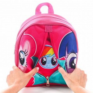 Рюкзак детский, на молнии, 23 см х 10 см х 27 см "Пинки Пай и Искорка", My Little Pony