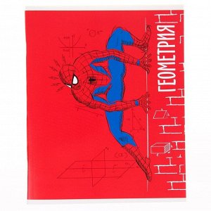 Тетрадь предметная 48 листов, клетка, "Геометрия", Человек-паук