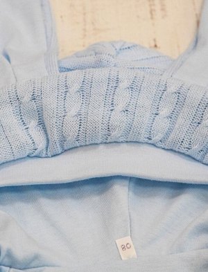 Комбинезон детский вязаное полотно на подкладе Зайка цвет Голубой