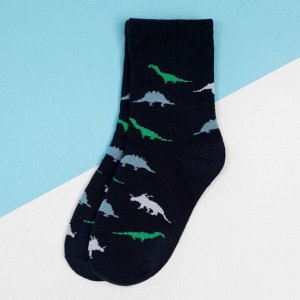 Носки детские KAFTAN «Динозавры», размер 14-16, цвет синий