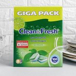 Таблетки для посудомоечных машин Clean &amp; Fresh All in 1, 100 шт