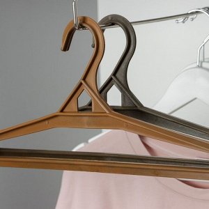 Вешалка-плечики для верxней одежды, размер 56-68, цвет чёрный