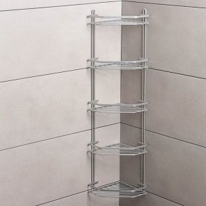 Полка угловая 5-ти ярусная, 20x28x87 см, хром