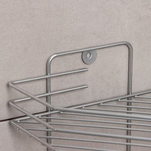 Полка для ванной угловая 2-х ярусная, 20,5x20,5x31,5 см, хром