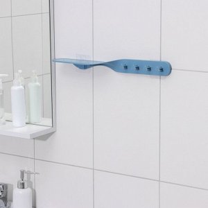 Держатель для ванных принадлежностей на липучке «Решение», 41*7*4,5 см, цвет МИКС