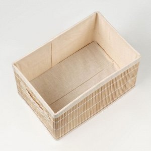 Короб складной для хранения, 20х30 см Н 17 см, бамбук, подкладка, ткань , микс