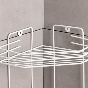 Полка для ванной угловая 4-х ярусная, 20,5x20,5x71 см, белая