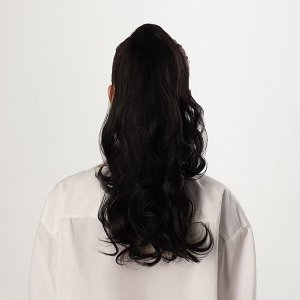 Хвост накладной, волнистый волос, на крабе, 40 см, 150 гр, цвет чёрный(#HTY4В)