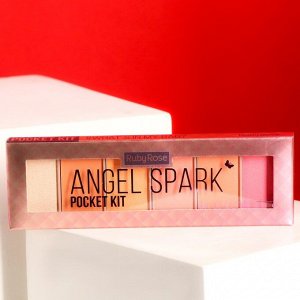 Палетка для макияжа румян и хайлайтер, "Angel Spark", Ruby Rose , 6 оттенков