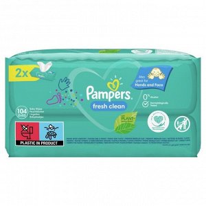 Детские влажные салфетки Pampers Fresh Clean, 2 уп. по 52 шт.