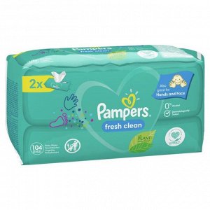 Детские влажные салфетки Pampers Fresh Clean, 2 уп. по 52 шт.
