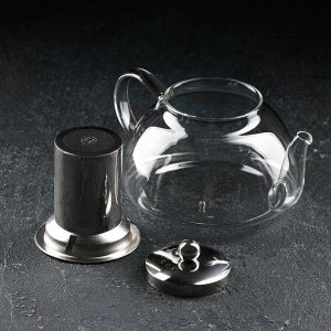СИМА-ЛЕНД Чайник стеклянный заварочный с металлическим ситом «Жак», 1 л, 21?14?11 см