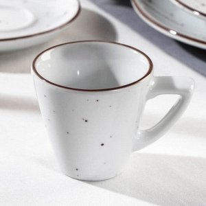 Чашка фарфоровая кофейная DOTS white, 80 мл