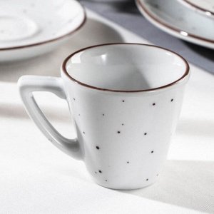 Чашка фарфоровая кофейная DOTS white, 80 мл