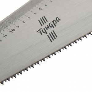 Ножовка по дереву ТУНДРА, 2К рукоятка, 2D заточка, каленый зуб, 7-8 TPI, 400 мм