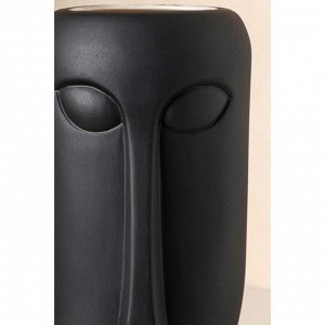 Ваза керамическая "Будда", настольная, декоративная, интерьерная, чёрная, 31.5 см