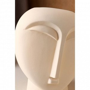 Ваза керамическая "Будда", настольная, декоративная, интерьерная, бежевая, 21.5 см