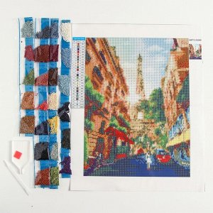 Алмазная мозаика с полным заполнением на холсте «Париж» 30х40 см