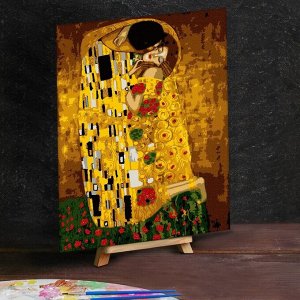 Картина по номерам с дополнительными элементами «Климт. Поцелуй», 30х40 см