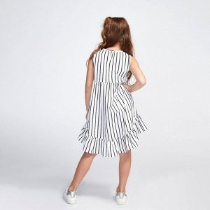 Платье для девочки, цвет белый/чёрный, рост 98 см